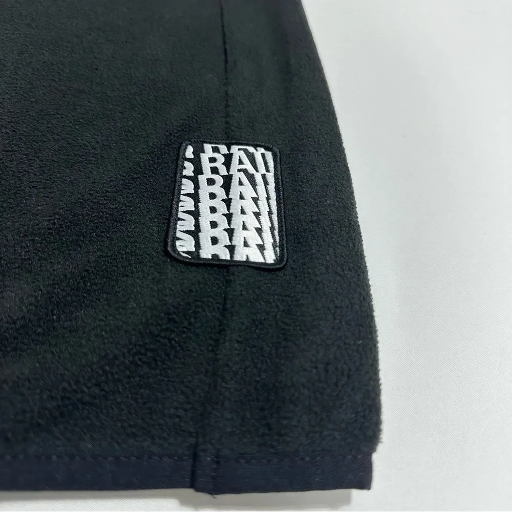 NWT Rains Mens Black Fleece Sweater Half Zip Size Medium